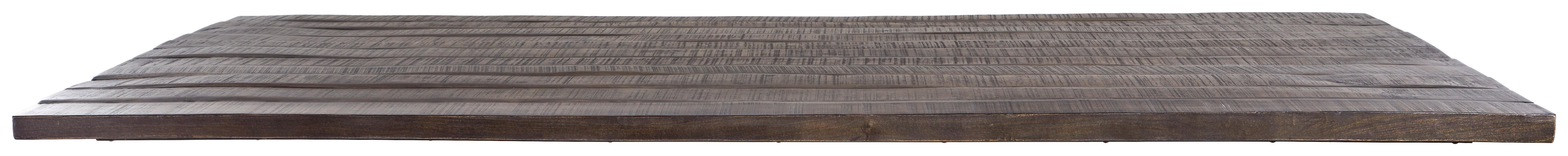 TISCHPLATTE 200/100/3,8 cm Mangoholz vollmassiv Holz Graubraun  - Graubraun, Natur, Holz (200/100/3,8cm) - Valdera