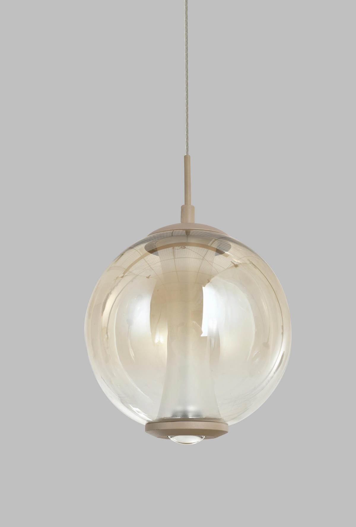 LED-HÄNGELEUCHTE Orleans 120/150/18 cm  - Sandfarben, Design, Glas/Metall (120/150/18cm)