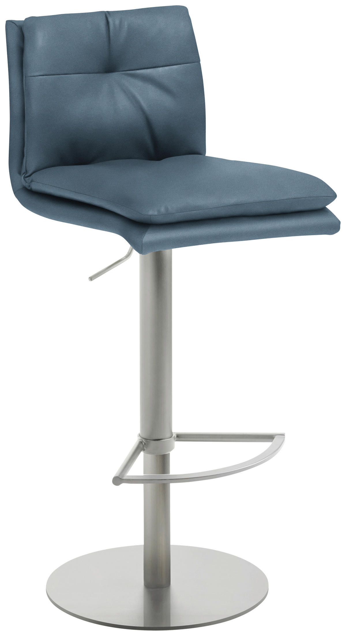 BARHOCKER in Metall, Textil Taubenblau  - Edelstahlfarben/Taubenblau, Design, Textil/Metall (41/78-103/48cm) - Novel