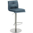 BARHOCKER in Taubenblau  - Edelstahlfarben/Taubenblau, Design, Textil/Metall (41/78-103/48cm) - Novel