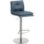 BARHOCKER in Metall, Textil Taubenblau  - Edelstahlfarben/Taubenblau, Design, Textil/Metall (41/78-103/48cm) - Novel
