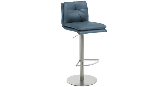BARHOCKER in Metall, Textil Taubenblau - Edelstahlfarben/Taubenblau, Design, Textil/Metall (41/78-103/48cm) - Novel
