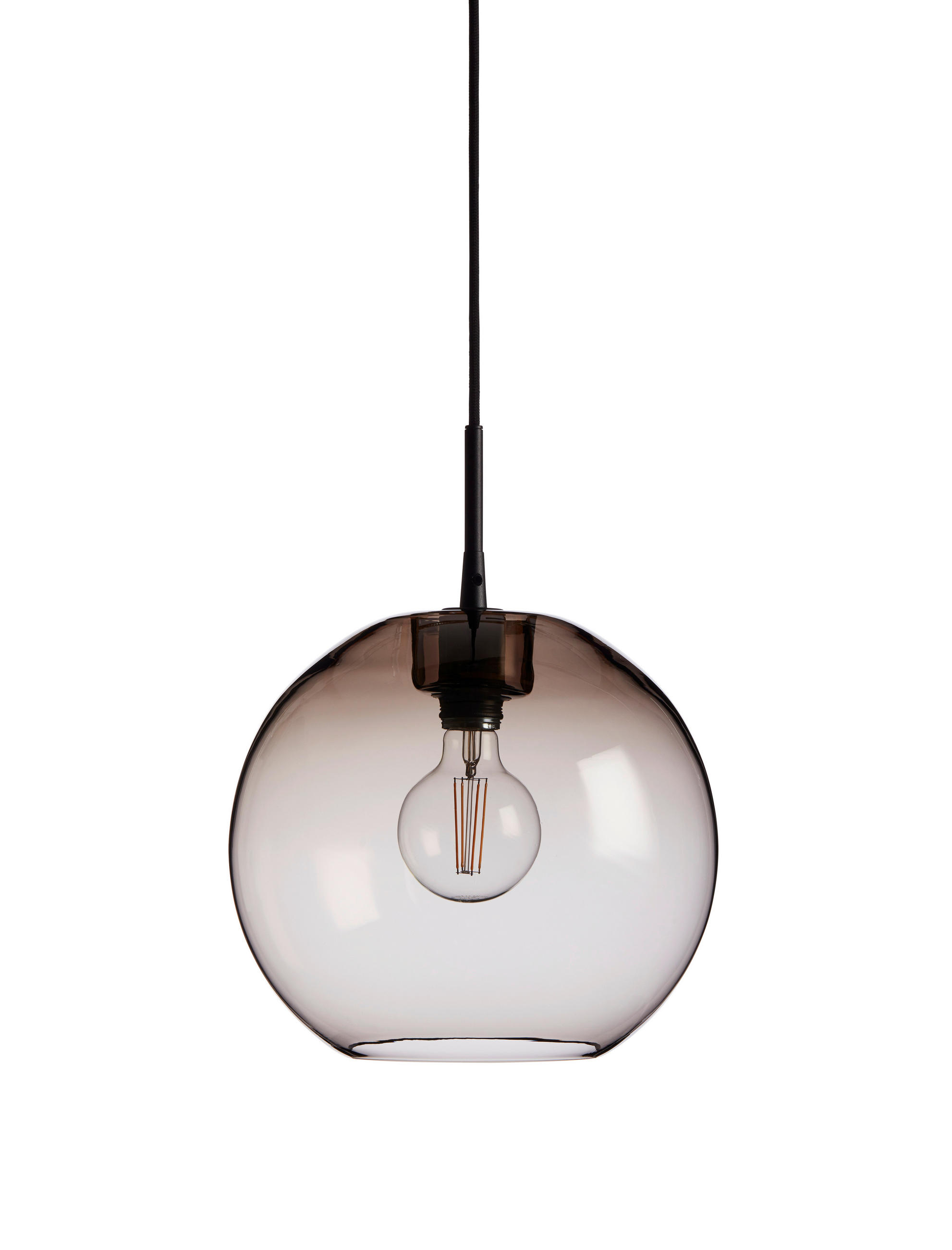 HÄNGELEUCHTE Gloria 32/29 cm   - Dunkelbraun/Schwarz, KONVENTIONELL, Glas/Metall (32/29cm) - Belid