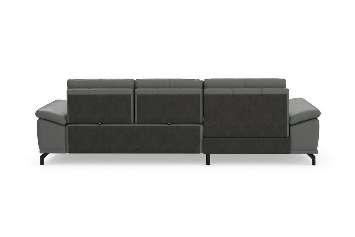 ROHOVÁ SEDAČKA, textil, koža, antracitová - čierna/antracitová, Basics, kov/koža (176/301cm) - Sit & More