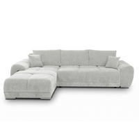ECKSOFA  in Chenille Hellgrau  - Chromfarben/Hellgrau, KONVENTIONELL, Kunststoff/Textil (183/290cm) - Xora