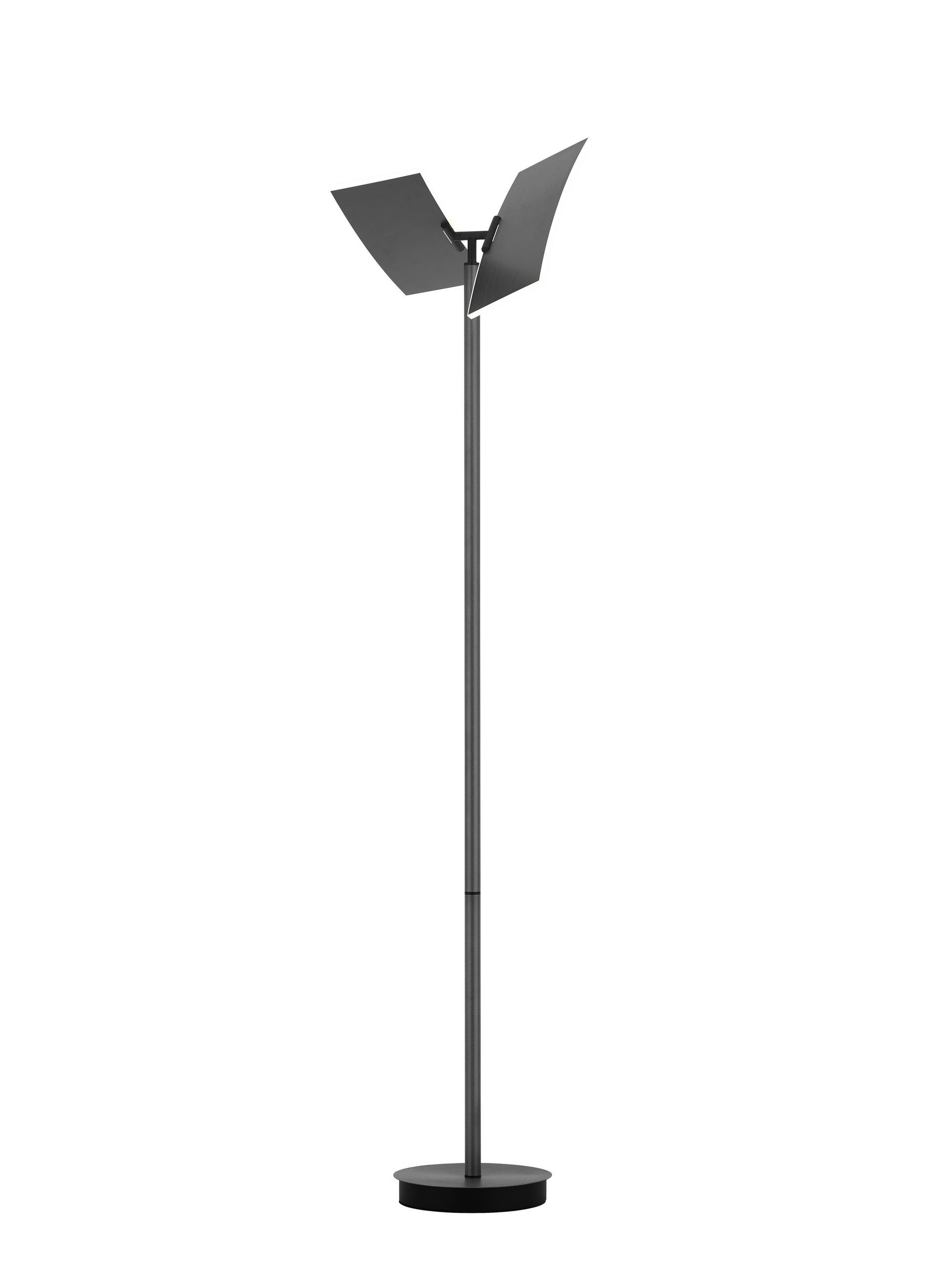 LED-STEHLEUCHTE TWICE   - Alufarben, Design, Metall (180cm) - Hell