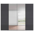 SCHWEBETÜRENSCHRANK 271/235/68 cm 4-türig Schwarz, Weiß  - Chromfarben/Schwarz, Design, Glas/Holzwerkstoff (271/235/68cm) - Novel