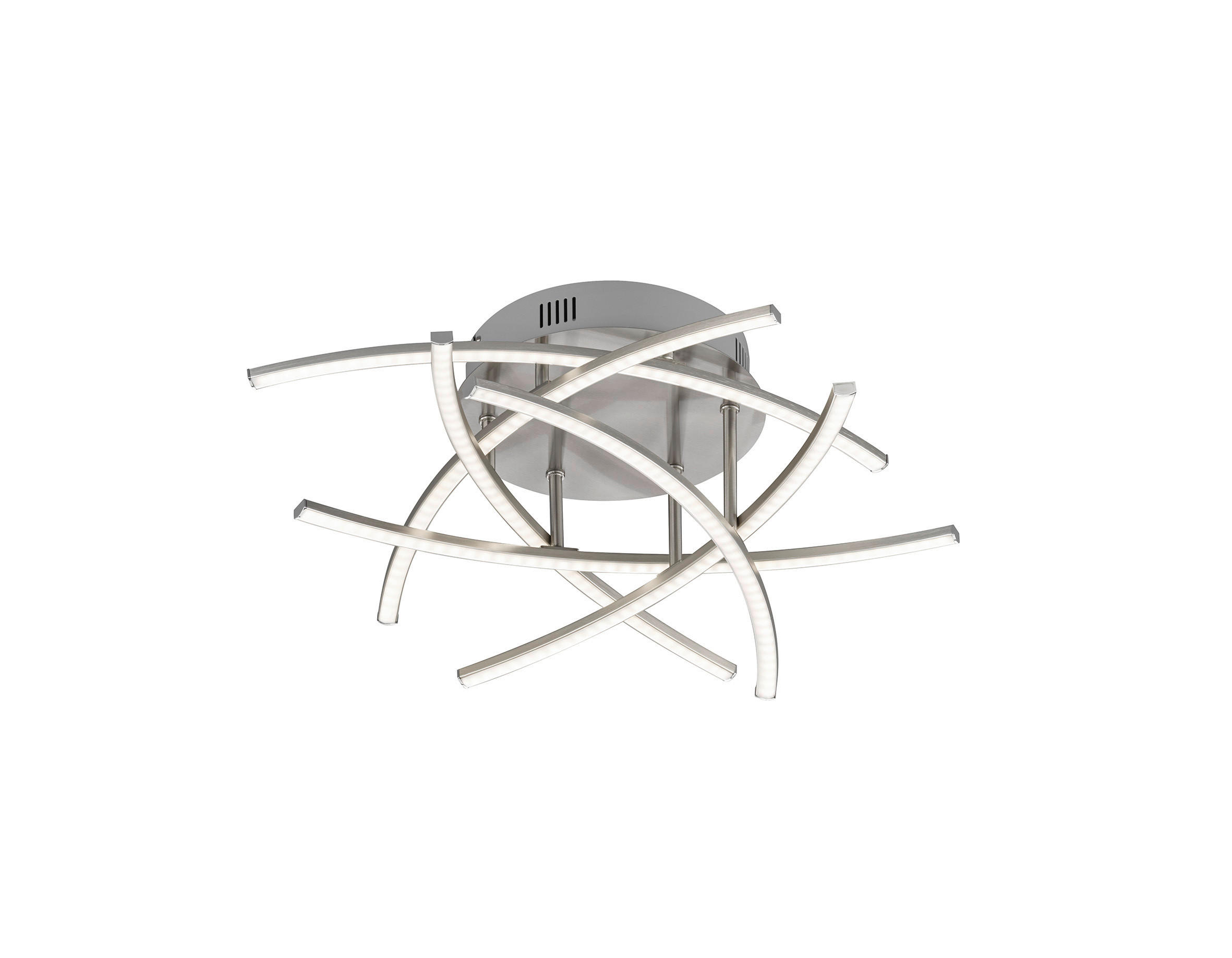 LED-DECKENLEUCHTE   50 cm   - Nickelfarben, Design, Metall (50cm) - Fischer & Honsel