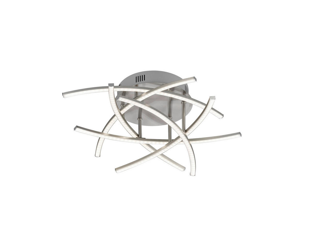 LED-DECKENLEUCHTE 50 cm  - Nickelfarben, Design, Metall (50cm) - Fischer & Honsel