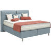 BOXSPRINGBETT 180/200 cm  in Hellblau  - Alufarben/Hellblau, KONVENTIONELL, Textil/Metall (180/200cm) - Dieter Knoll