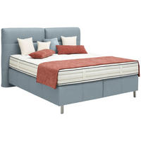 BOXSPRINGBETT 160/200 cm  in Hellblau  - Alufarben/Hellblau, KONVENTIONELL, Textil/Metall (160/200cm) - Dieter Knoll