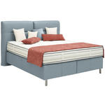 BOXSPRINGBETT 180/200 cm  in Hellblau  - Alufarben/Hellblau, KONVENTIONELL, Textil/Metall (180/200cm) - Dieter Knoll
