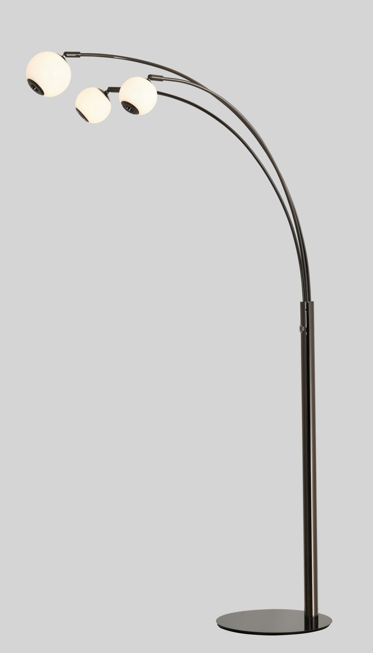 LED-STEHLEUCHTE Biarritz 87,5/162,5/52 cm  - Schwarzchrom, Design, Glas/Kunststoff (87,5/162,5/52cm)