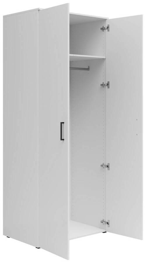 MEHRZWECKSCHRANK 80/195/52 cm  in Weiß  - Anthrazit/Schwarz, MODERN, Holzwerkstoff/Kunststoff (80/195/52cm) - Carryhome