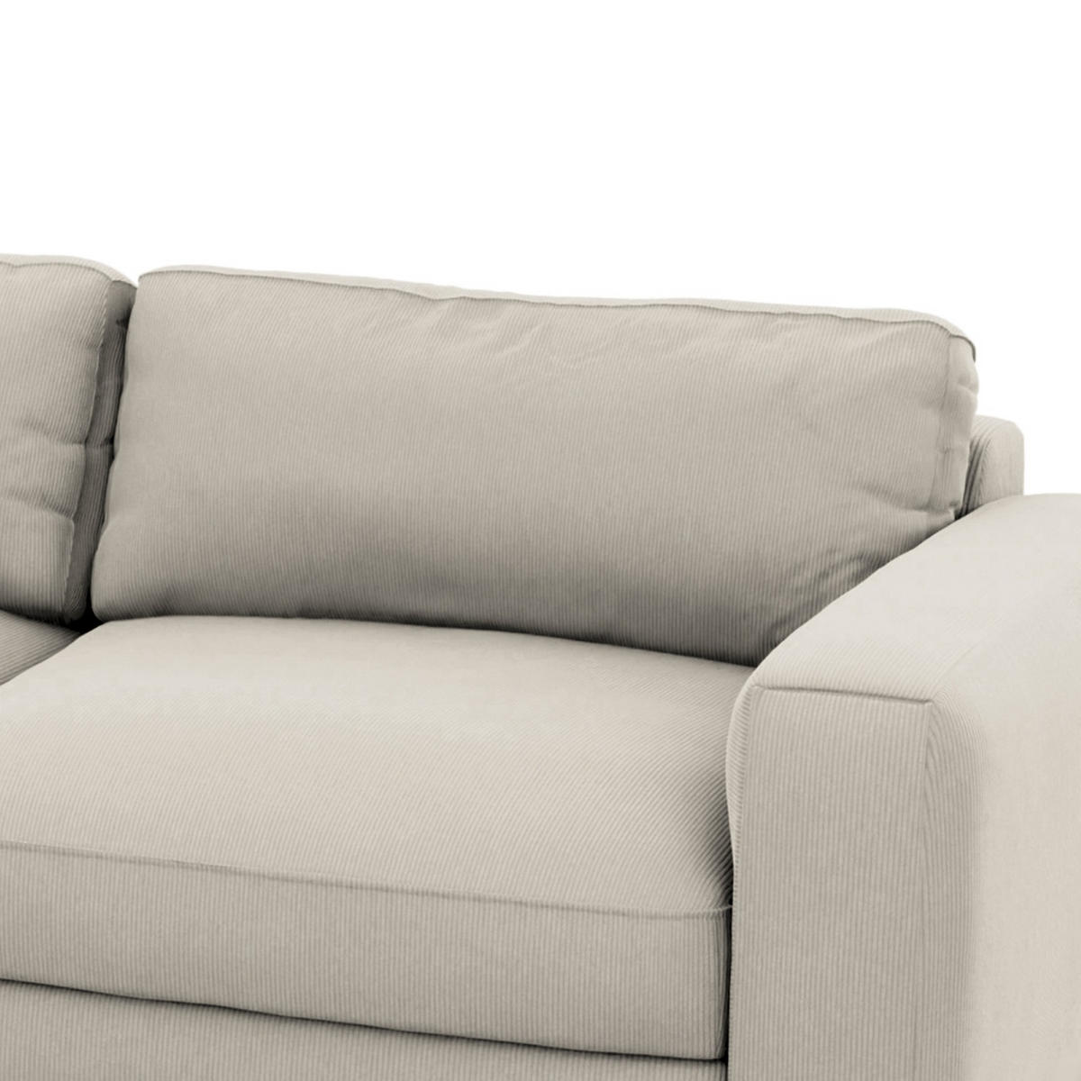 ECKSOFA in Cord Grau  - Schwarz/Grau, Modern, Textil (176/84/303cm) - Trendmanufaktur