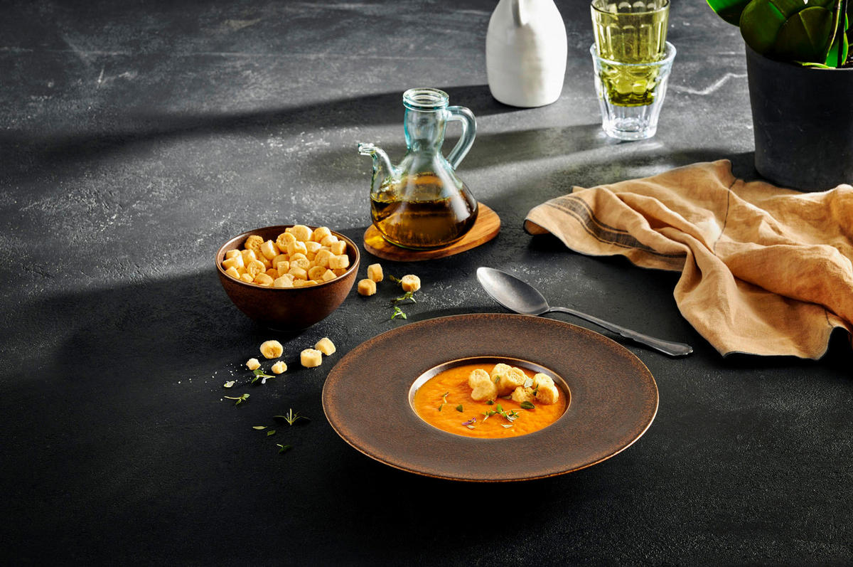 TELLERSET Powerful 4-teilig  - Schwarz/Braun, Trend, Keramik (25cm) - Mäser