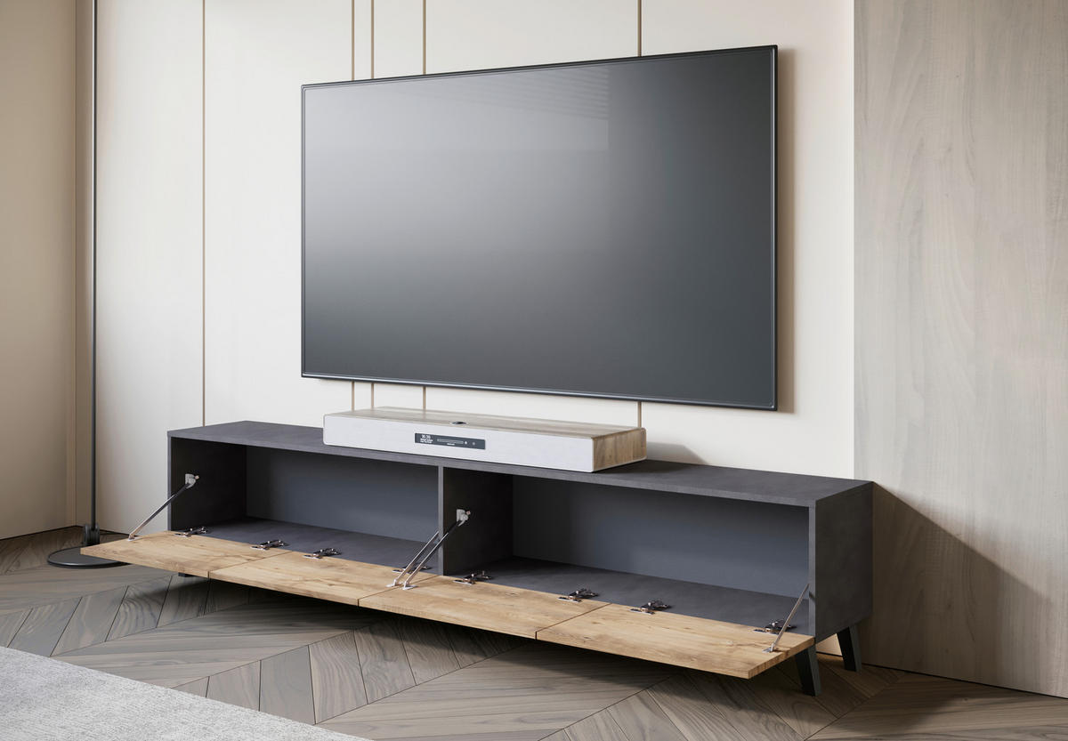 LOWBOARD  in 190/40/32 cm  - Kastanieneichefarben/Anthrazit, Design, Holz/Holzwerkstoff (190/40/32cm) - Livetastic