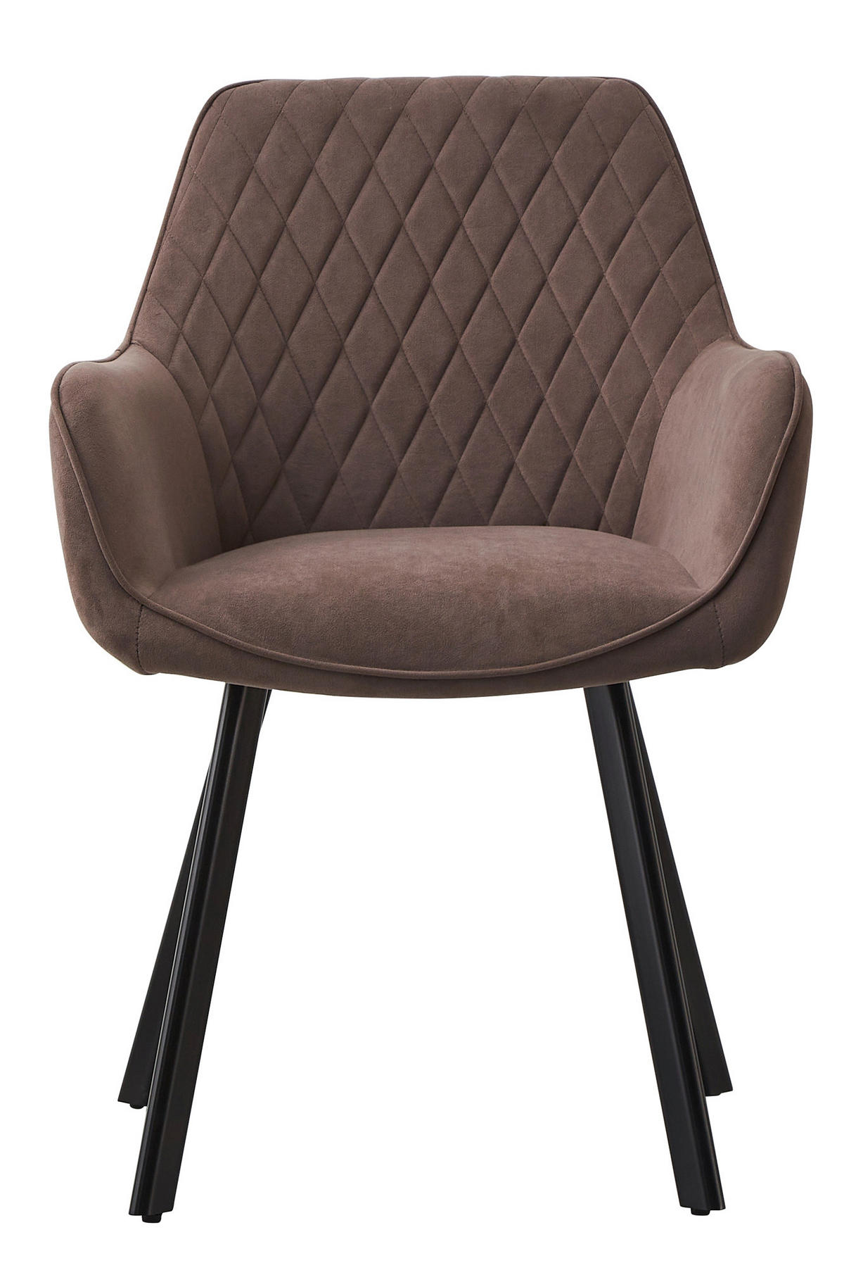 ARMLEHNSTUHL-SET 2 Stück  in Samt  - Schwarz/Braun, MODERN, Textil/Metall (61/82/68cm) - Livetastic