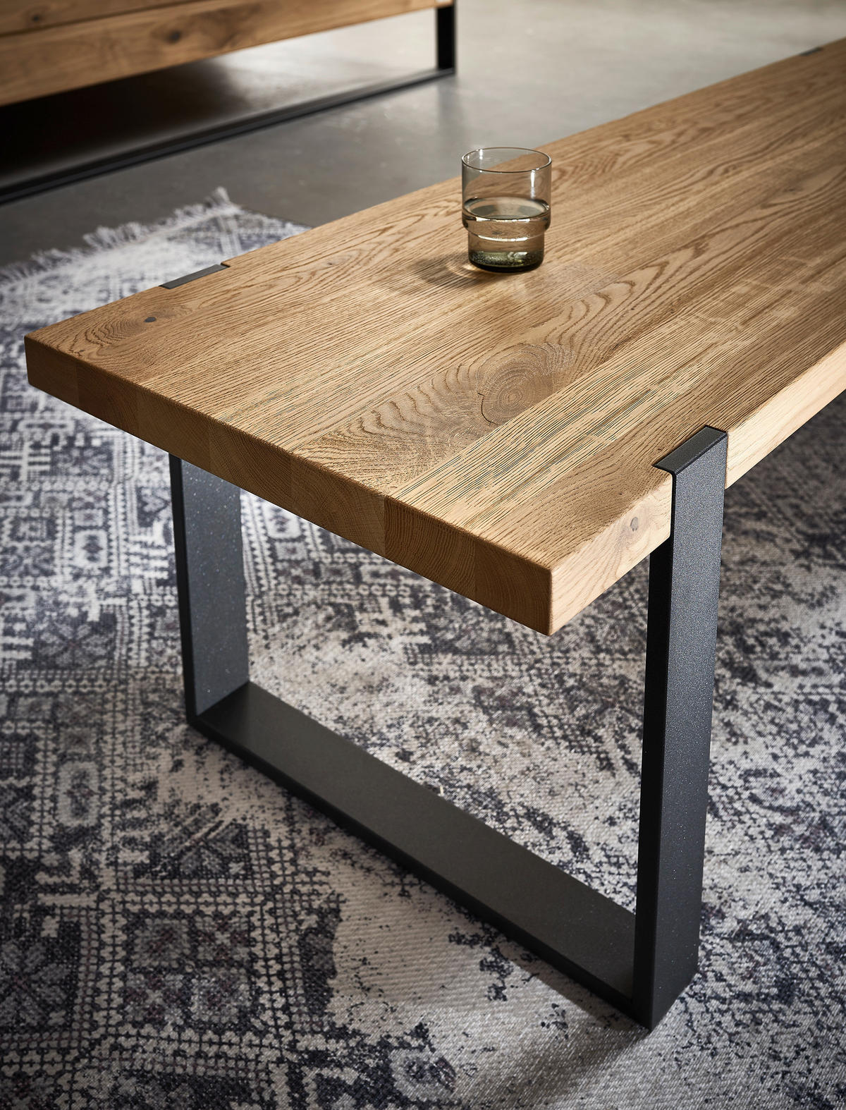 BETTANLAGE 180/200 cm  in Graphitfarben, Eichefarben   - Eichefarben/Graphitfarben, Konventionell, Holz/Metall (180/200cm) - Valdera