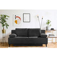 SCHLAFSOFA in Cord Grau  - Schwarz/Grau, MODERN, Textil/Metall (197/92/88cm) - Venda
