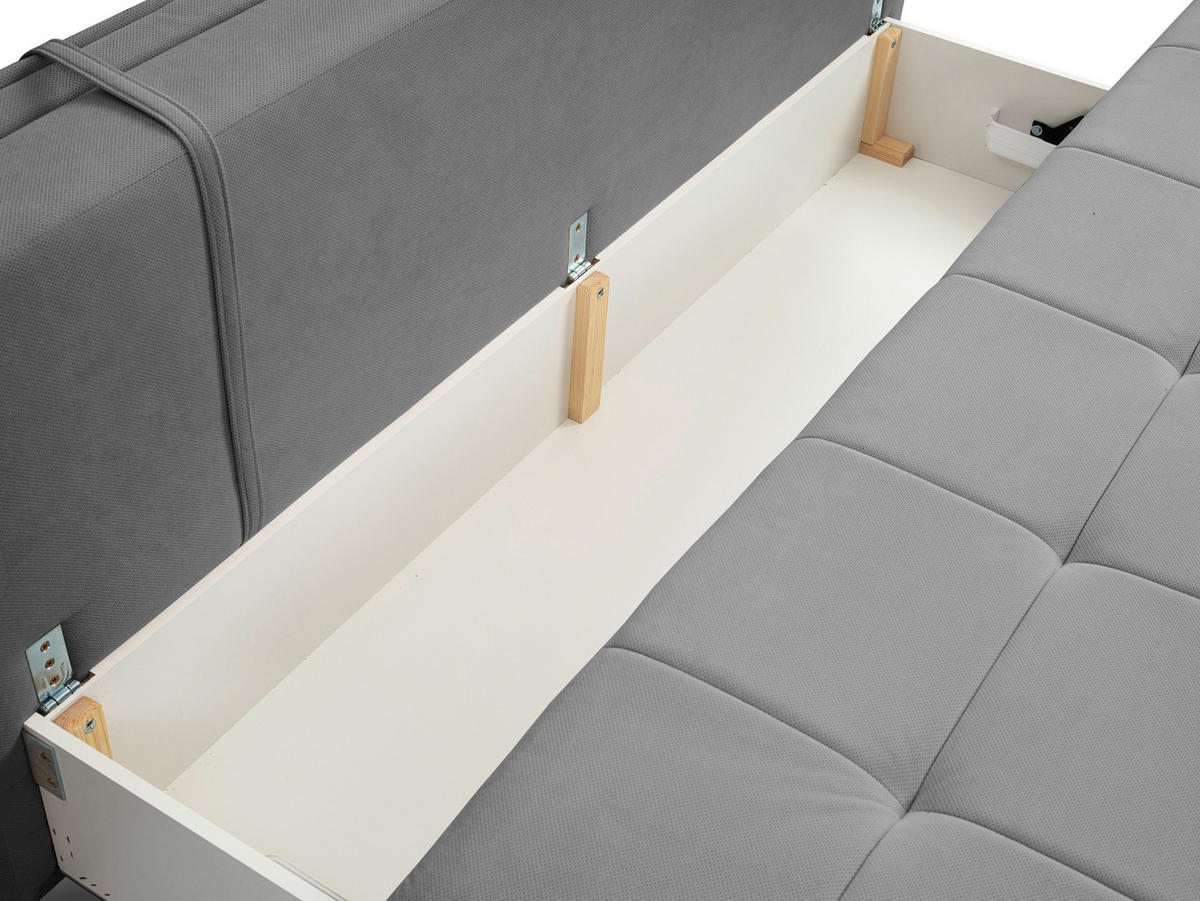 SCHLAFSOFA in Webstoff Grau  - Schwarz/Grau, Modern, Kunststoff/Textil (202/73-92/105cm) - MID.YOU