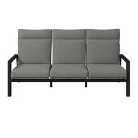 3-SITZER-BANK 196/97/87 cm Netzbespannung, Webstoff Anthrazit, Grau  - Anthrazit/Grau, Design, Textil/Metall (196/97/87cm) - Amatio