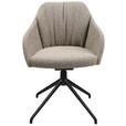 ARMLEHNSTUHL  in Aluminium Flachgewebe  - Schwarz/Naturfarben, Design, Textil/Metall (58/81,5-84,5/60cm) - Johann Jakob