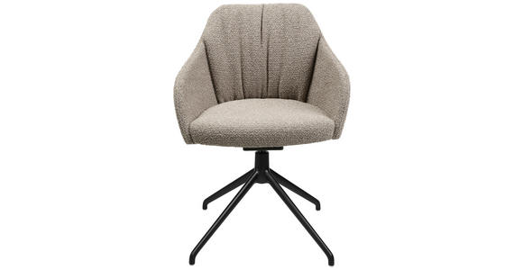 ARMLEHNSTUHL in Aluminium Flachgewebe - Schwarz/Naturfarben, Design, Textil/Metall (58/81,5-84,5/60cm) - Johann Jakob