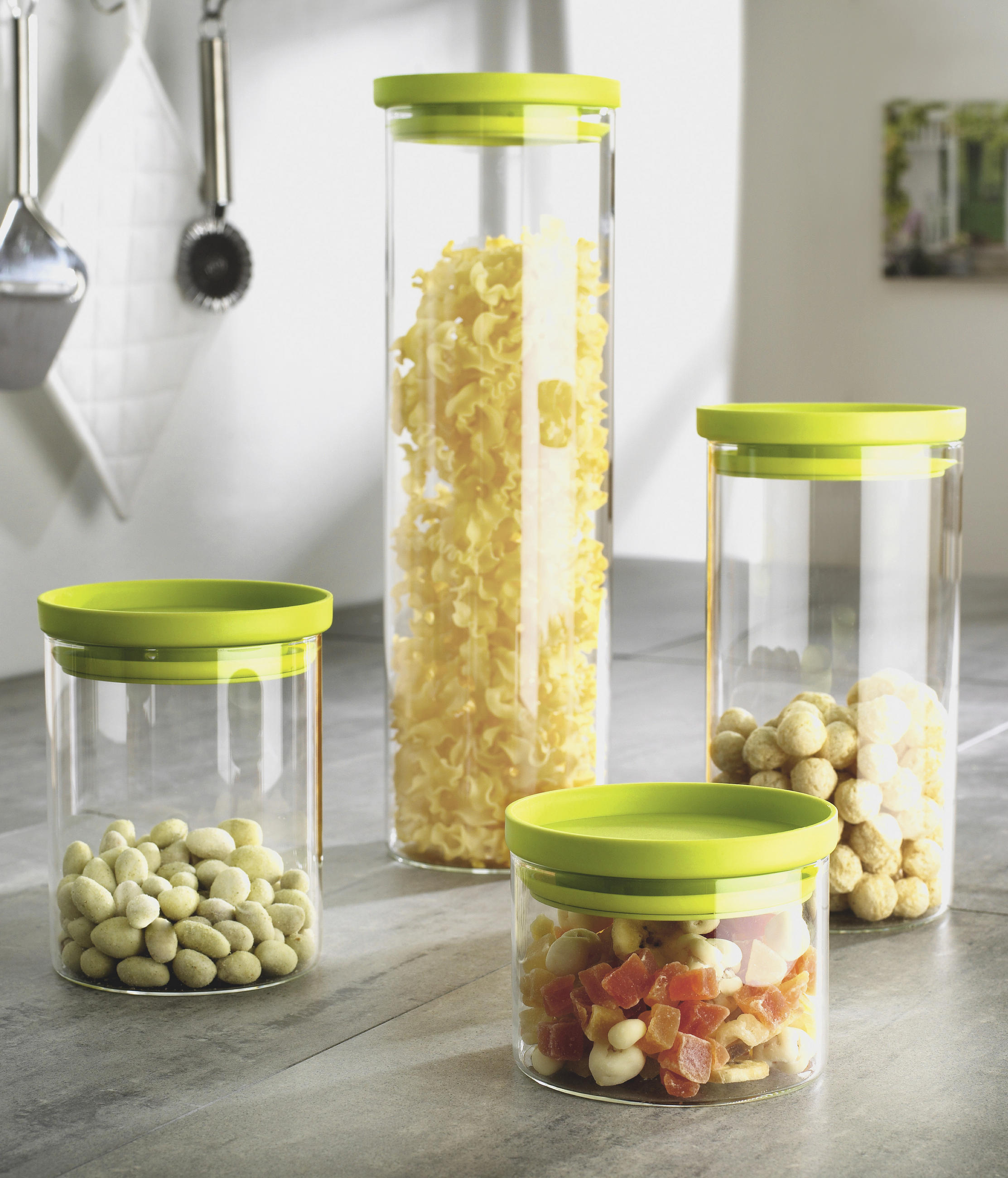 VORRATSDOSE 0,7 l  - Klar/Grün, Basics, Glas/Kunststoff (9,5/12cm) - Homeware Profession.