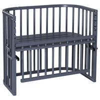 BEISTELLBETT Maxi Comfort Plus   - Schieferfarben/Grau, Basics, Holz (56,5/79/96cm) - Babybay