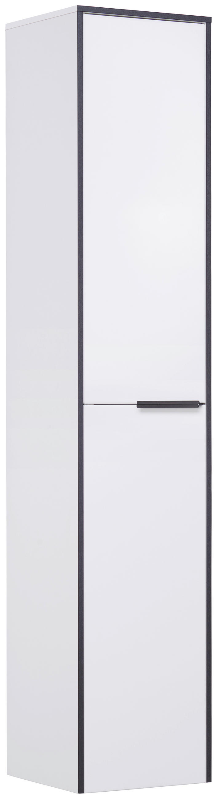 HOCHSCHRANK 32,8/163,3/32,0 cm  - Weiß Hochglanz/Schwarz, Basics, Glas/Holzwerkstoff (32,8/163,3/32,0cm) - Voleo