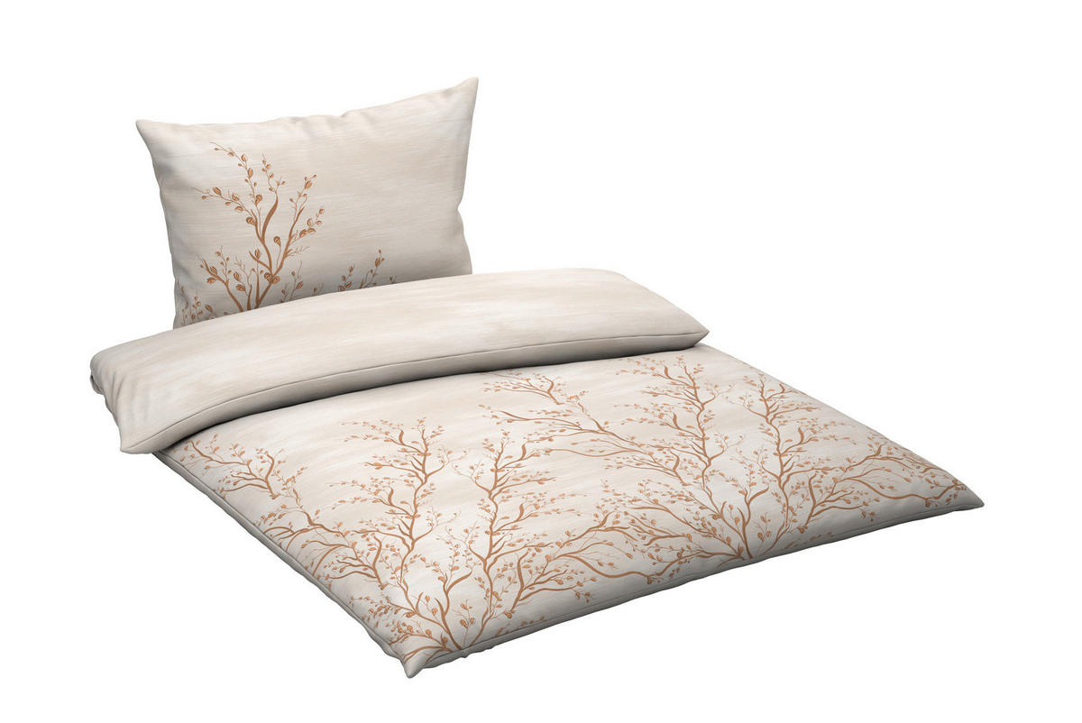 WENDEBETTWÄSCHE 2-teilig Satin 140/200 cm  - Goldfarben, KONVENTIONELL, Textil (140/200cm) - Novel