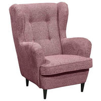 OHRENSESSEL in Webstoff Rosa  - Schwarz/Rosa, Basics, Holzwerkstoff/Textil (78/102/98cm) - MID.YOU