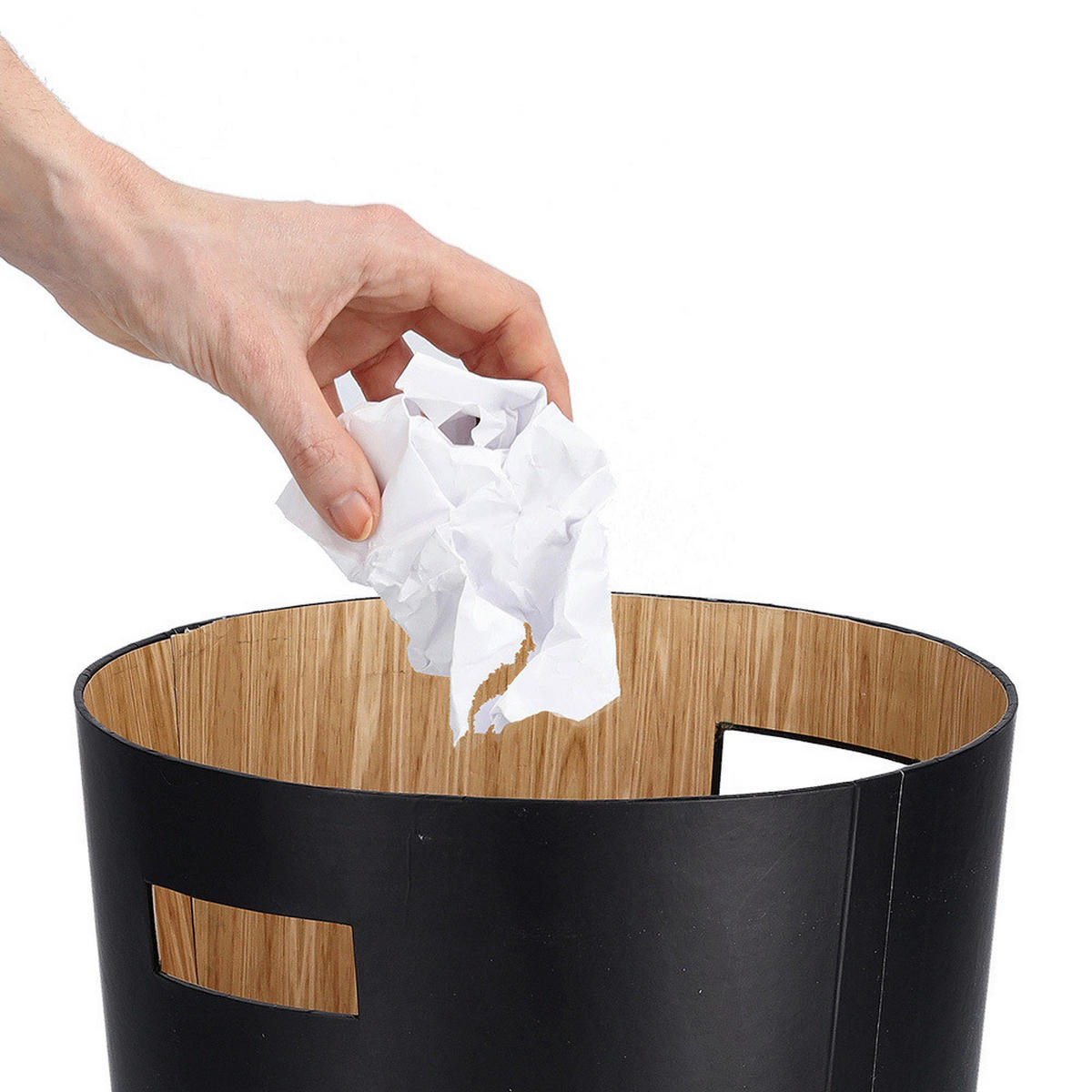PAPIERKORB  - Schwarz, Basics, Naturmaterialien (25/25/30cm) - Zeller Present