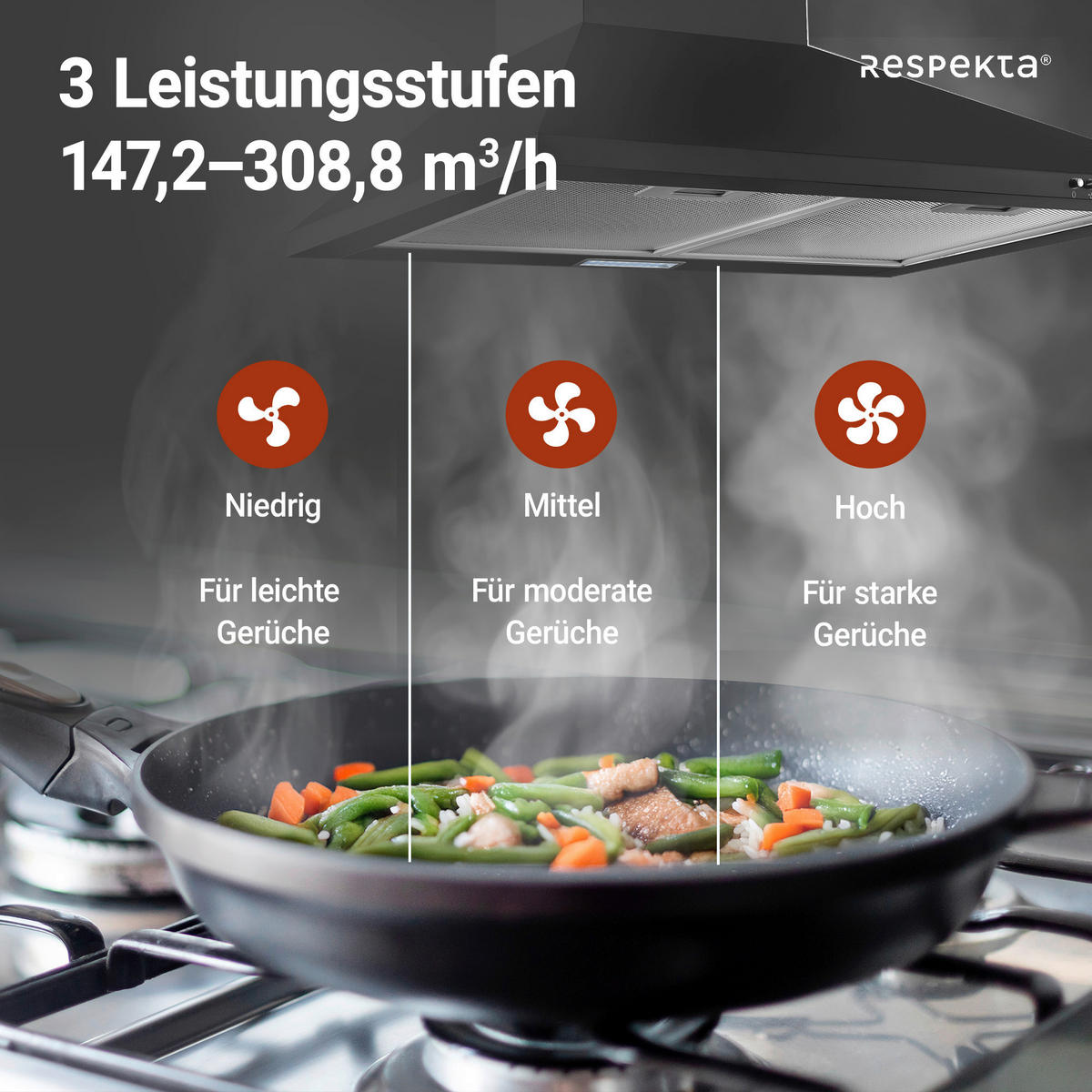 DUNSTABZUGSHAUBE CH22055SA  - Schwarz, Trend, Metall (60/58-96/47,5cm) - Respekta