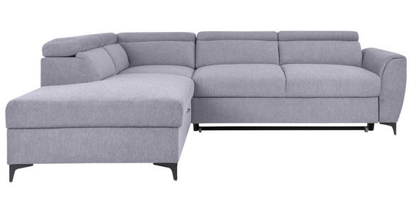 ECKSOFA Grau Velours  - Schwarz/Grau, KONVENTIONELL, Textil/Metall (217/255cm) - Carryhome