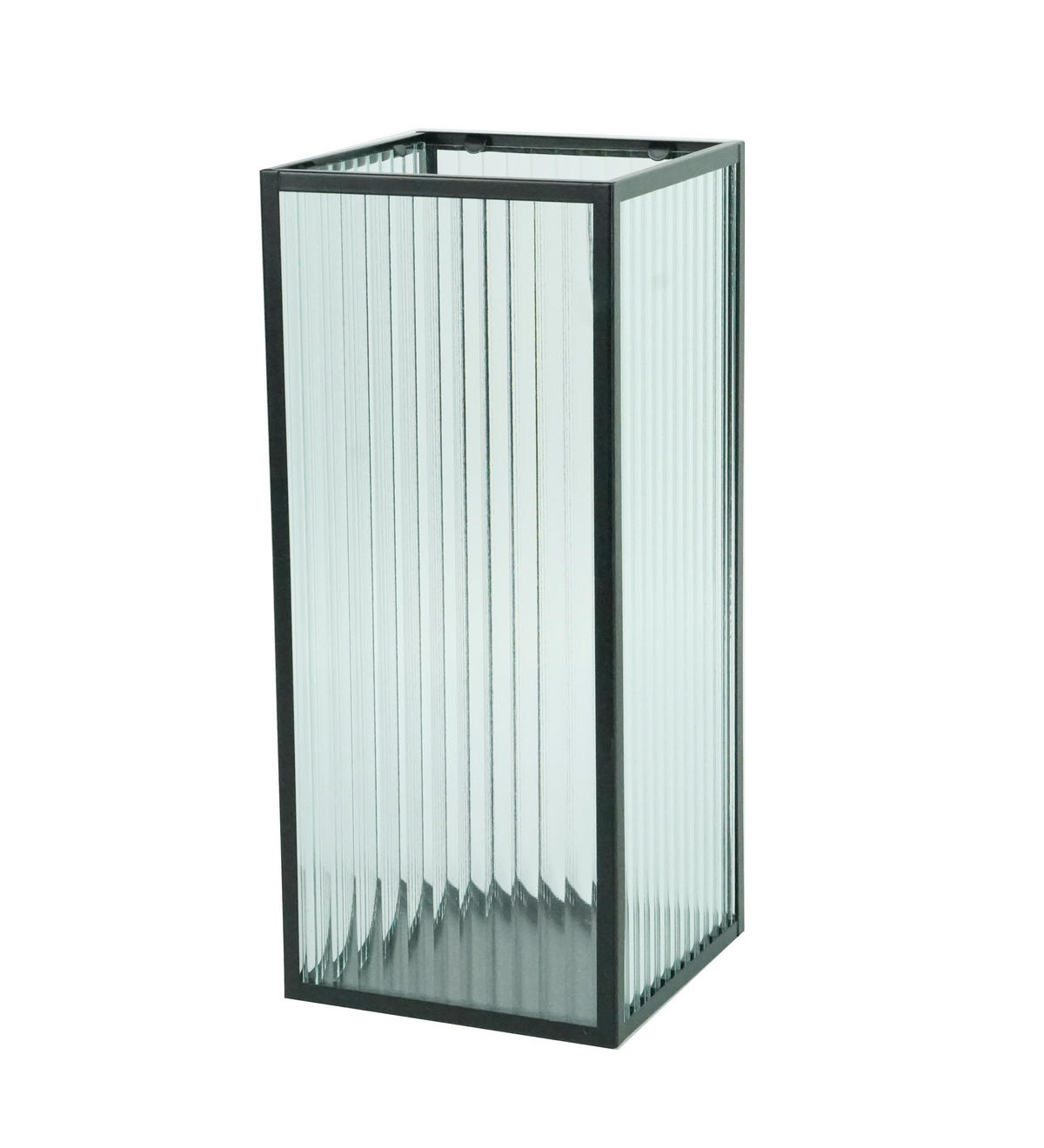 LATERNE - Klar/Schwarz, Trend, Glas/Metall (15/35/15cm)