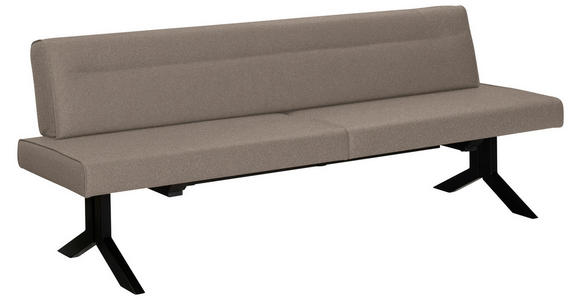 SITZBANK 220/87/70-86 cm  in Hellbraun, Cappuccino  - Hellbraun/Schwarz, KONVENTIONELL, Textil/Metall (220/87/70-86cm) - Moderano