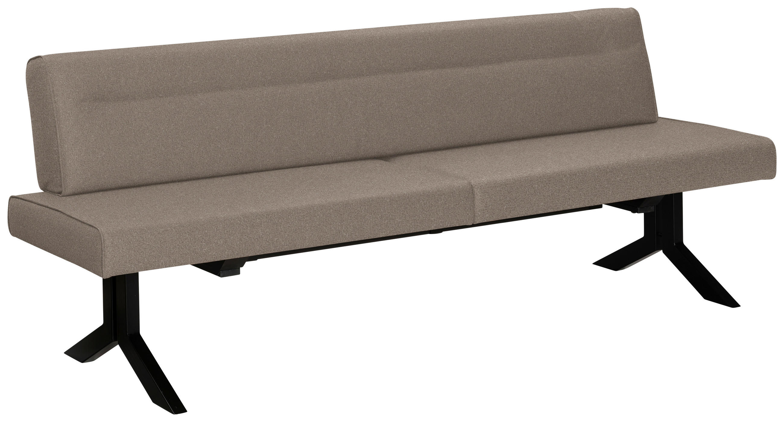 SITZBANK 220/87/70 cm Samt Hellbraun Metall  - Hellbraun/Schwarz, KONVENTIONELL, Textil/Metall (220/87/70cm) - Moderano