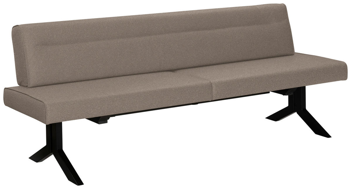 SITZBANK in Metall, Textil Hellbraun  - Hellbraun/Schwarz, Konventionell, Textil/Metall (220/87/70cm) - Moderano