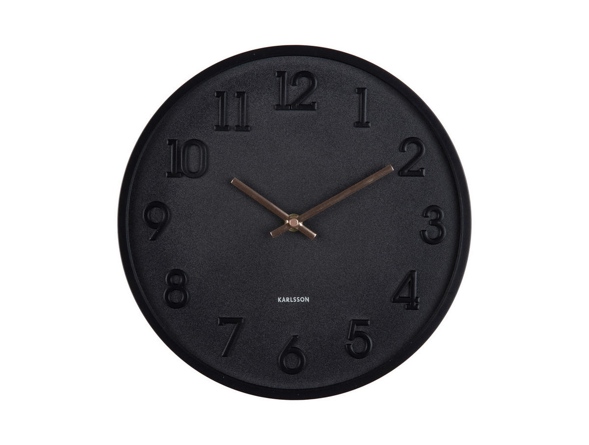 WANDUHR Calma Schwarz  - Schwarz, Basics, Kunststoff (30cm) - Karlsson
