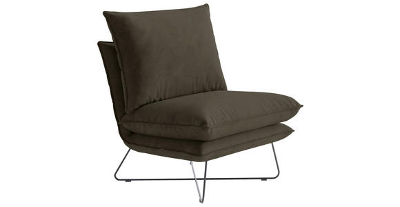 SESSEL in Velours Braun  - Schwarz/Braun, Design, Textil/Metall (72/84/90cm) - Hom`in