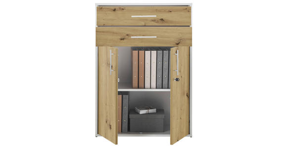 AKTENSCHRANK Eiche Artisan - Eiche Artisan, MODERN, Holzwerkstoff (80/111/35cm) - Carryhome