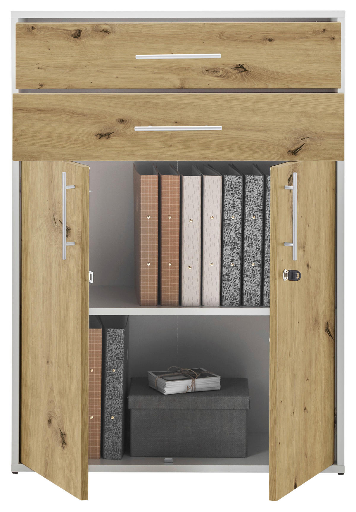 AKTENSCHRANK Eiche Artisan  - Eiche Artisan, MODERN, Holzwerkstoff (80/111/35cm) - Carryhome