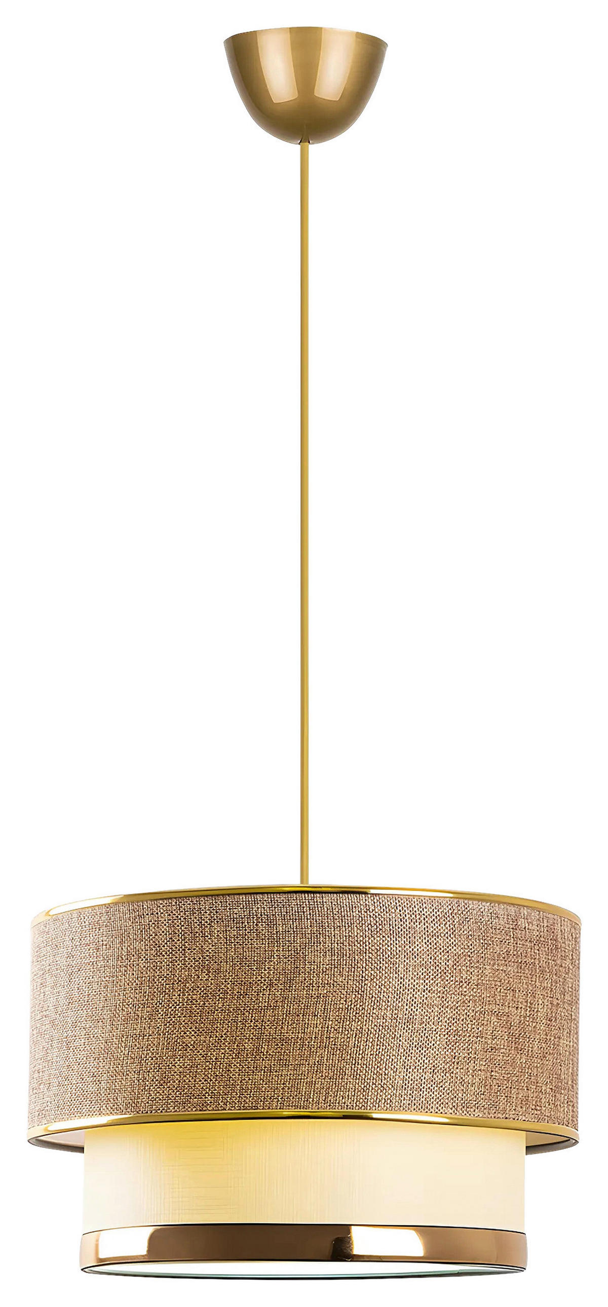 HÄNGELEUCHTE 30/65 cm   - Beige/Goldfarben, Design, Kunststoff/Textil (30/65cm) - P & B