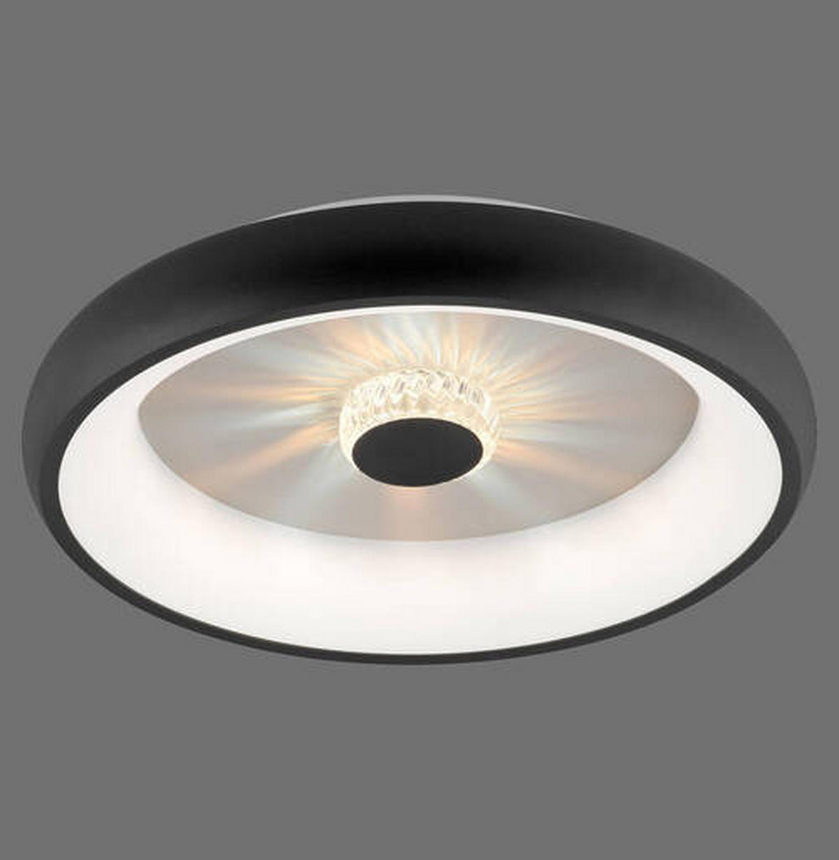 STROPNÉ LED SVIETIDLO, 46,5/9,5 cm  - čierna, Design, kov/plast (46,5/9,5cm)