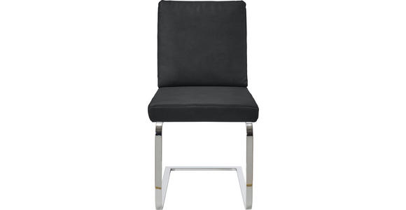 SCHWINGSTUHL in Stahl Mikrofaser - Chromfarben/Dunkelgrau, Design, Textil/Metall (46/92/60cm) - Dieter Knoll
