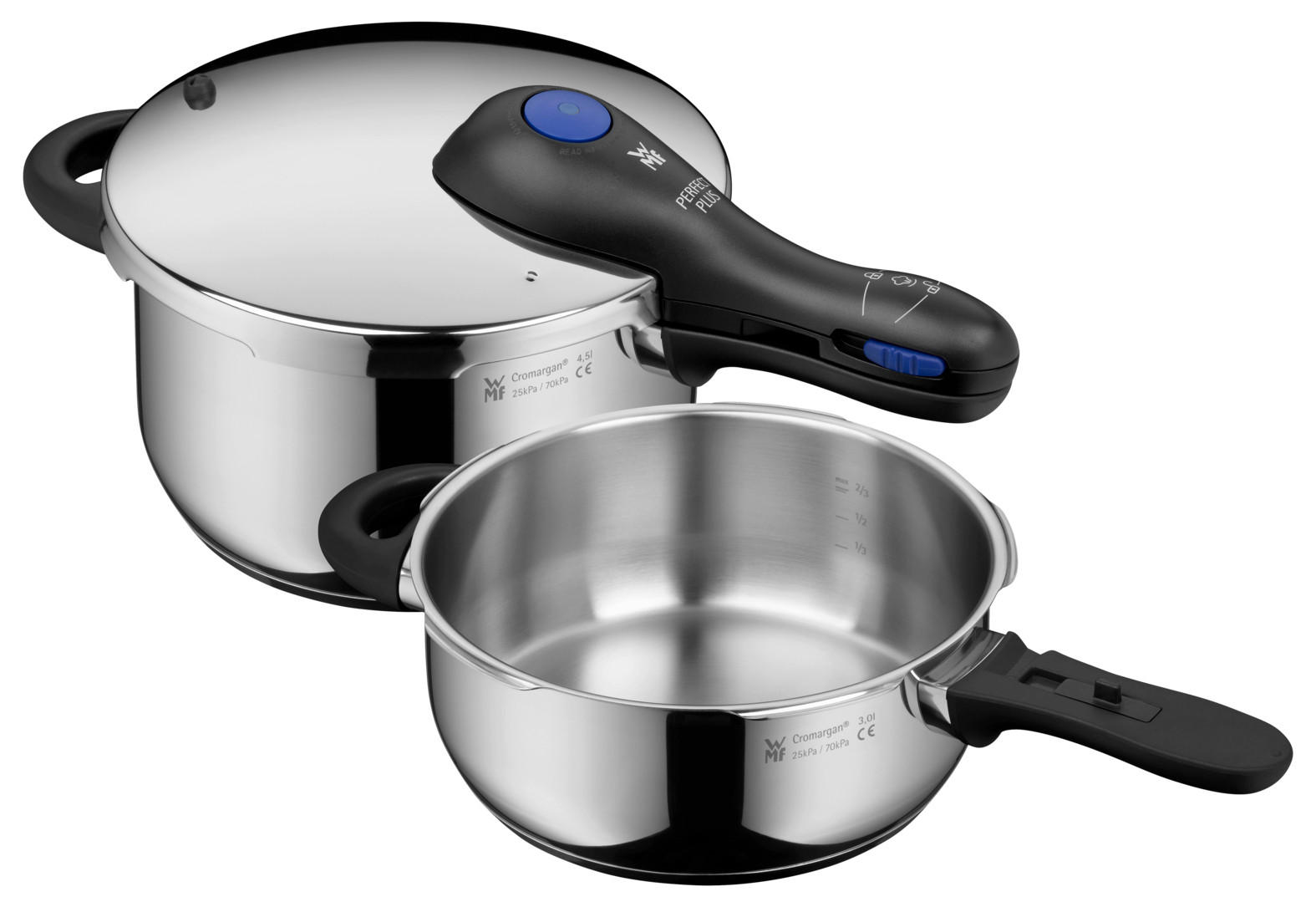 SCHNELLKOCHTOPFSET  4,5 l  - Blau/Edelstahlfarben, Basics, Metall - WMF