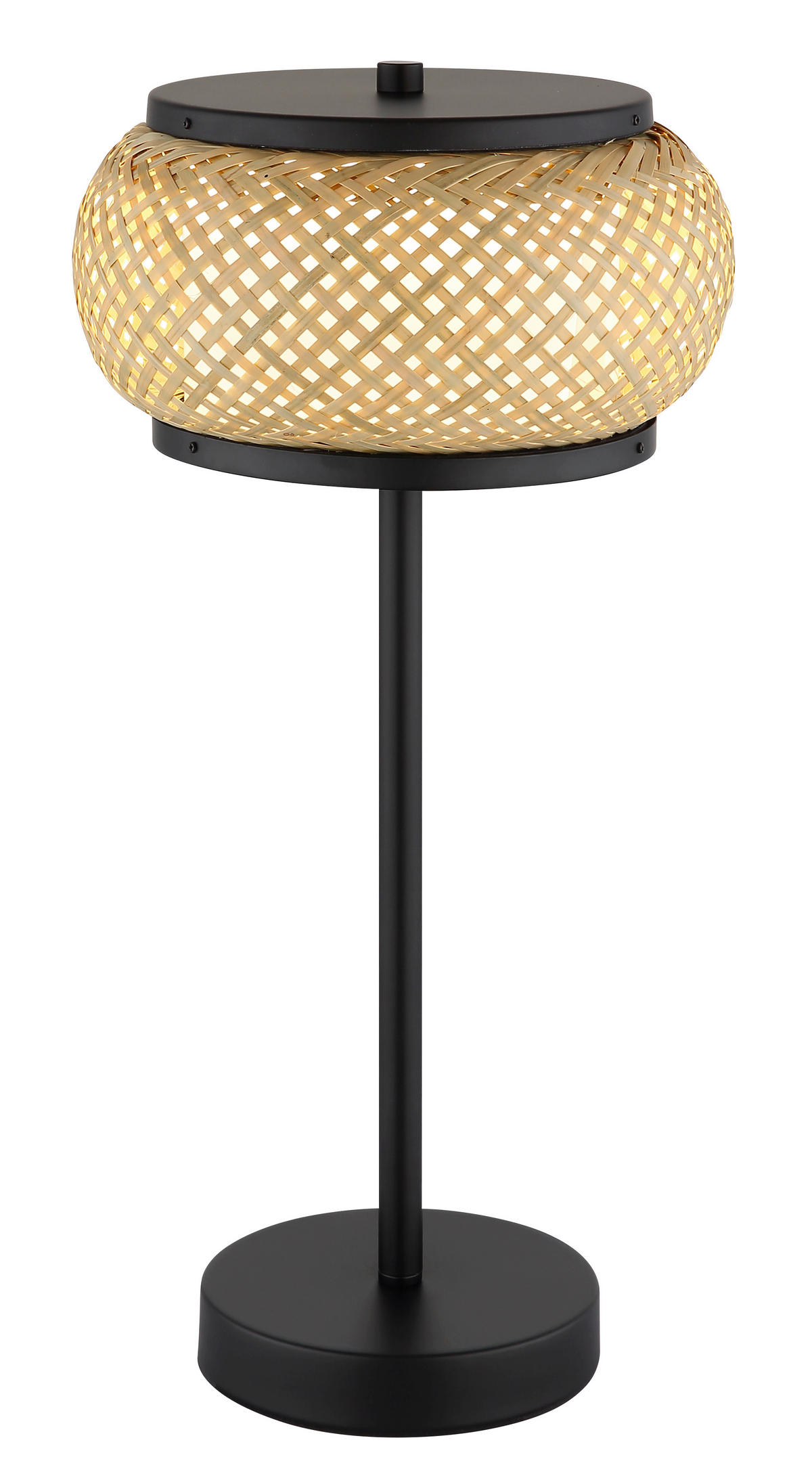 LED-TISCHLEUCHTE 22/46,1 cm   - Schwarz/Naturfarben, Design, Holz/Kunststoff (22/46,1cm) - Globo