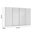 SCHWEBETÜRENSCHRANK 361/223/68 cm 4-türig Weiß  - Chromfarben/Weiß, KONVENTIONELL, Glas/Holzwerkstoff (361/223/68cm) - Novel
